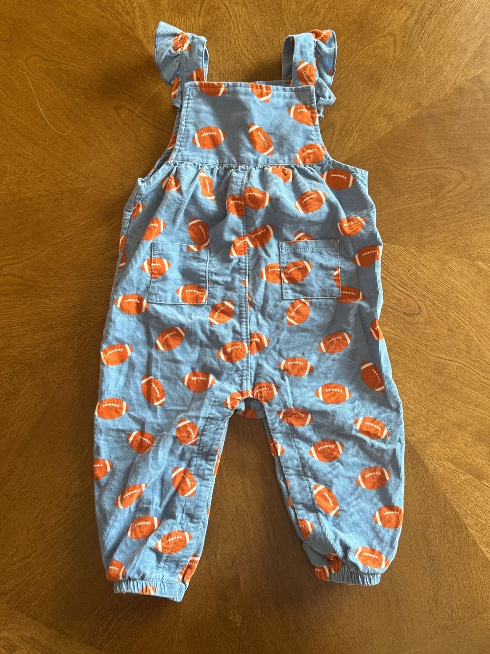 Angel Dear Corduroy Overalls with Footballs